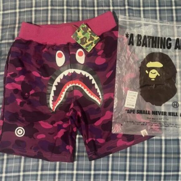 *NEW* Authentic Bape Shark Shorts Purple - Picture 1 of 4